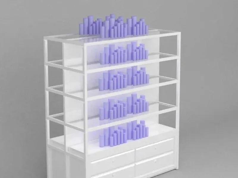 Why are gondolas a versatile choice for displaying products of varying sizes?
